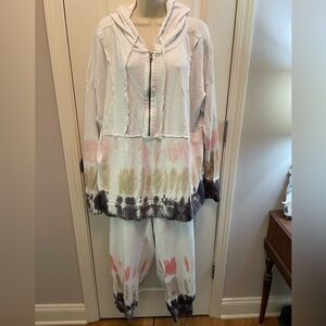 Wonderly Tie-Dye Lounge Set - Pink, Beige, Navy